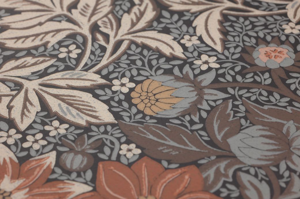 Farben Tapete Kerala Schwarzgrau Detailansicht
