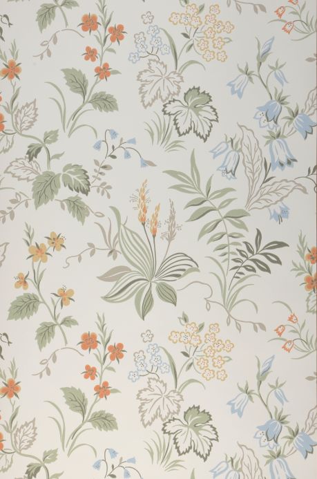 Floral Wallpaper Wallpaper Ulrika grey white Roll Width