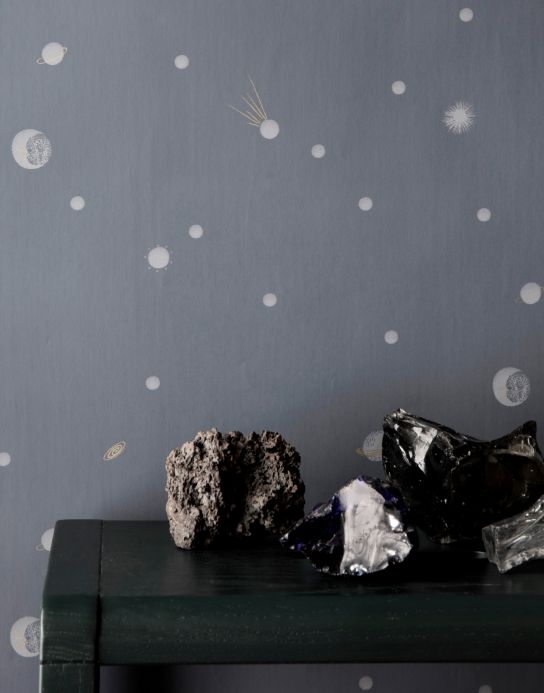 Children’s Wallpaper Wallpaper Moon grey Room View