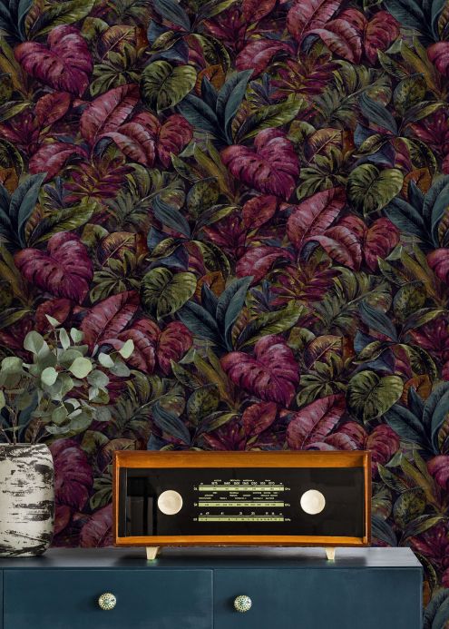 Botanical Wallpaper Wallpaper Hirondelle violet Room View