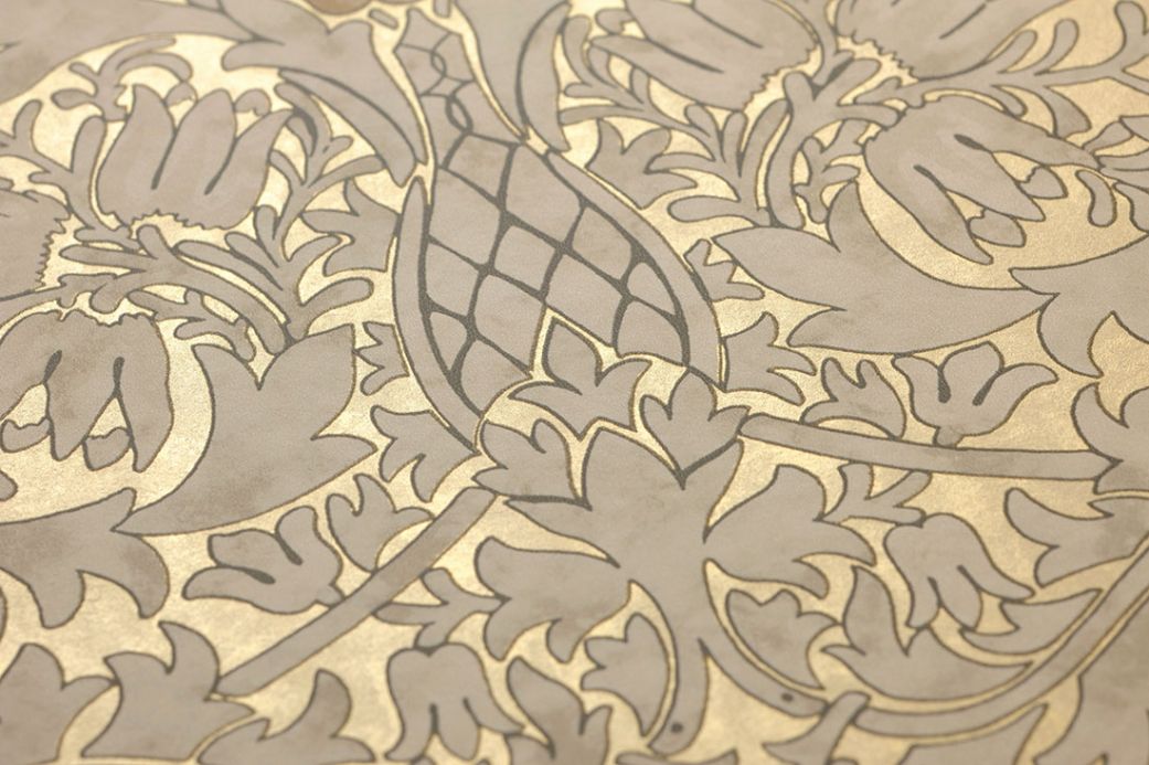 Papel de parede William Morris Papel de parede Scarlett ouro pérola Ver detalhe
