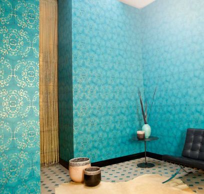 Wallpaper Marduk turquoise blue Room View