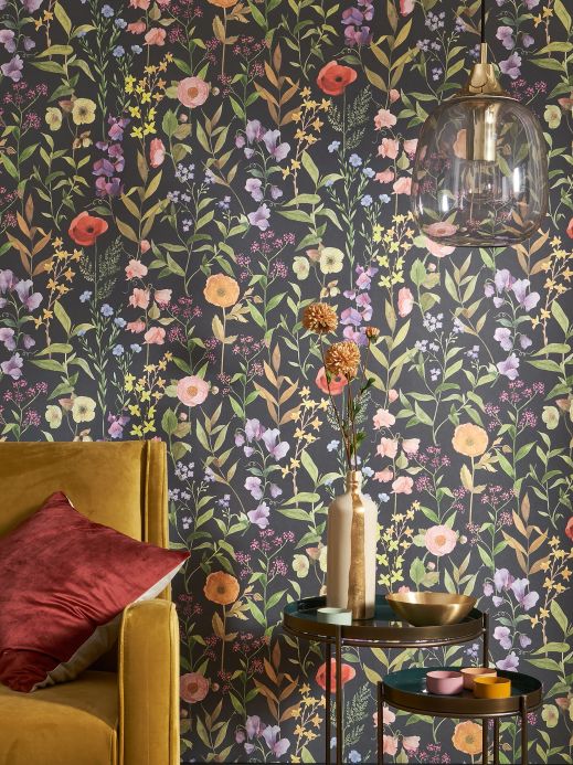 All Wallpaper Dauphine anthracite Room View