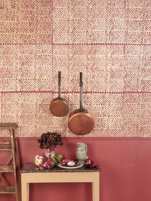 Designer Wallpaper Dakini claret coloured Room View