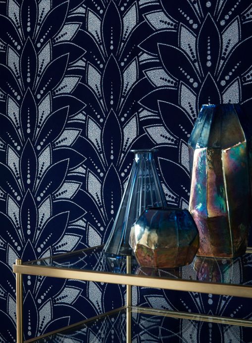 Non-woven Wallpaper Wallpaper Fadila night blue Room View