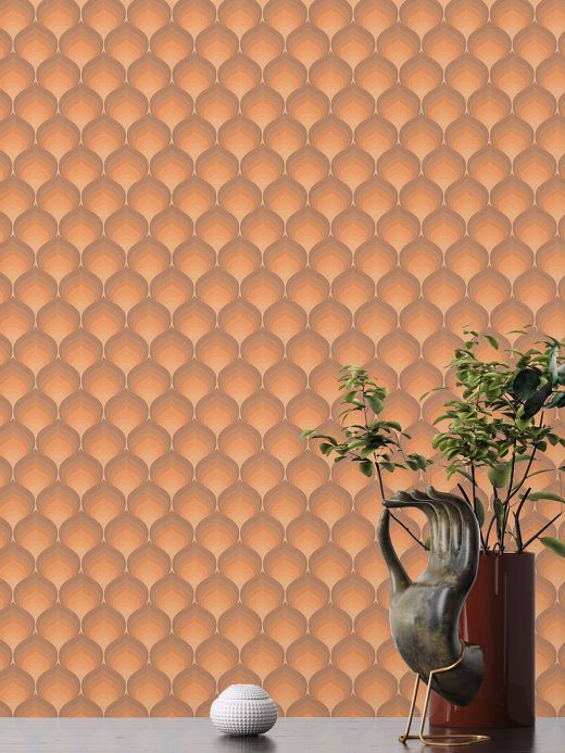 All Wallpaper Marlon pale orange-brown Room View