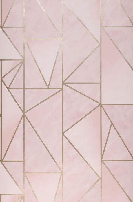 Papel de parede geométrico Papel de parede Fantasque rosa pálido Largura do rolo