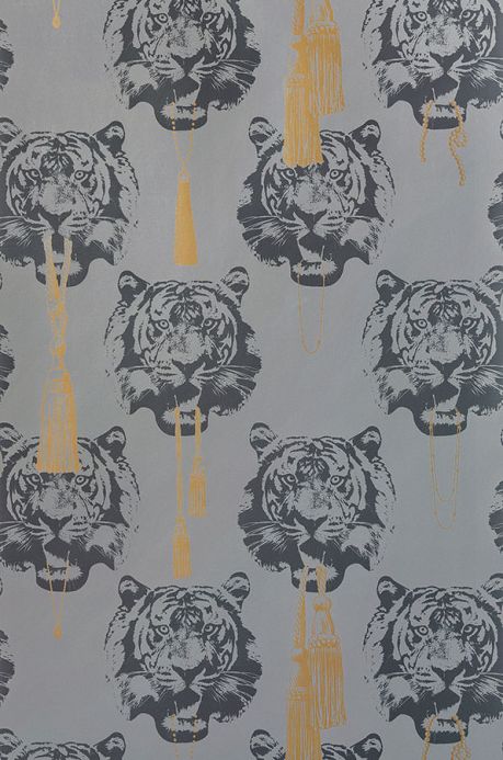 Papel de parede Pop Art Papel de parede Coco Tiger cinza antracite Ver detalhe