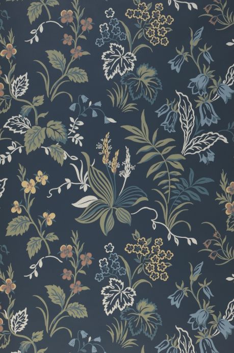 Floral Wallpaper Wallpaper Ulrika grey blue Roll Width