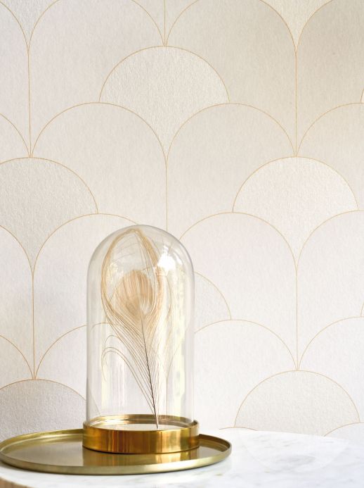 Art Deco Wallpaper Wallpaper Sumba cream white Room View