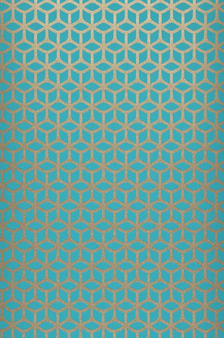 Geometric Wallpaper Wallpaper Zelor turquoise blue Roll Width