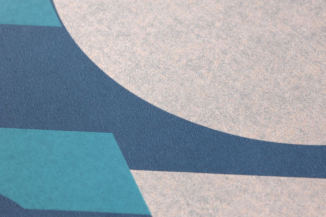 Geometrische Tapeten Tapete Calimero Türkisblau Detailansicht