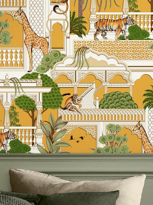 Oriental Wallpaper Wallpaper Plantasia light brown beige Room View