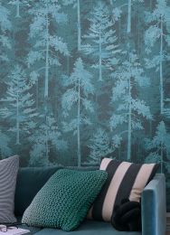 Wallpaper Forest Bathing green blue