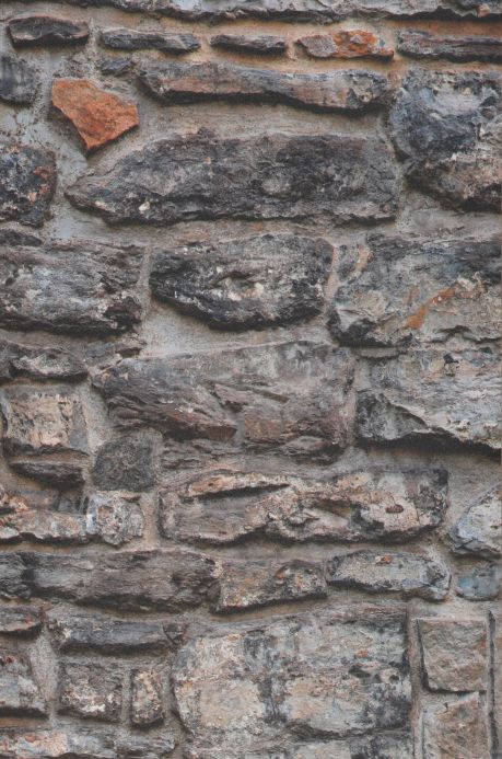 Papel de parede de pedras Fotomural Rustic Stones cinza antracite Largura do rolo