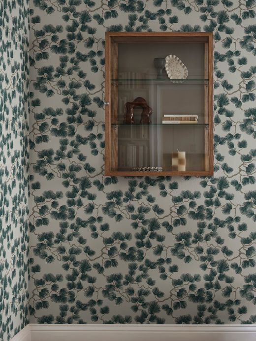Papel pintado oriental Papel pintado Pine verde abeto Ver habitación