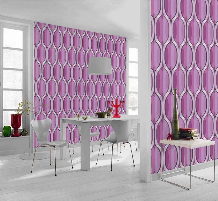 Archiv Wallpaper Belafanta violet tones Room View