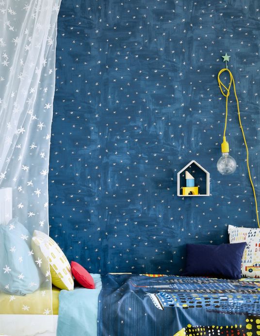 Children’s Wallpaper Wallpaper Habin shades of blue Room View