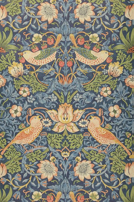Art Nouveau Wallpaper Wallpaper Faunus pigeon blue Roll Width