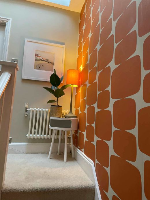 Material Wallpaper Waris orange Room View