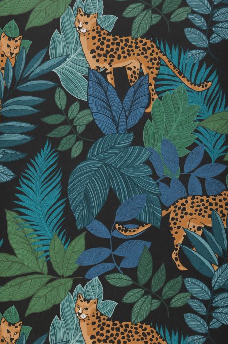 Papel pintado de tigres y leopardos Papel pintado Colombo antracita Ancho rollo