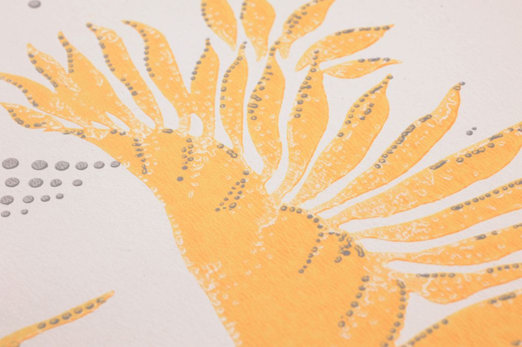 Papier peint avec des animaux Papier peint Alva jaune maïs Vue détail