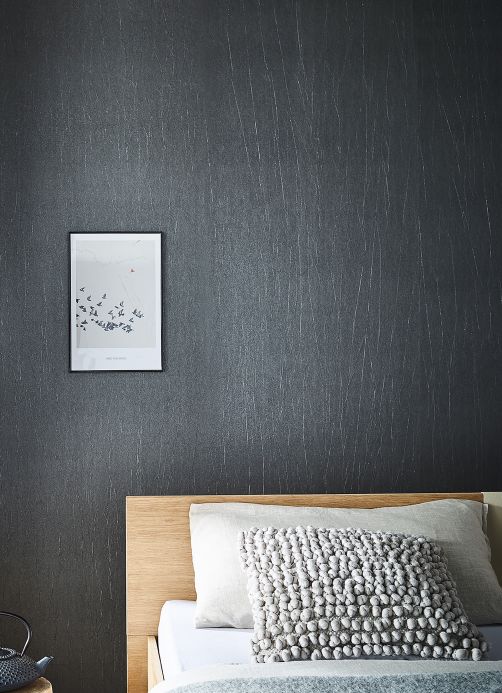Crinkle Effect Wallpaper Wallpaper Crush Glitter 01 dark grey Room View