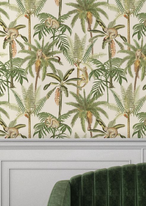 Monkey Wallpaper Wallpaper Greenery shades of green Room View