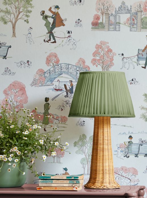 Children’s Wallpaper Wallpaper 101 Dalmatians cream white Room View