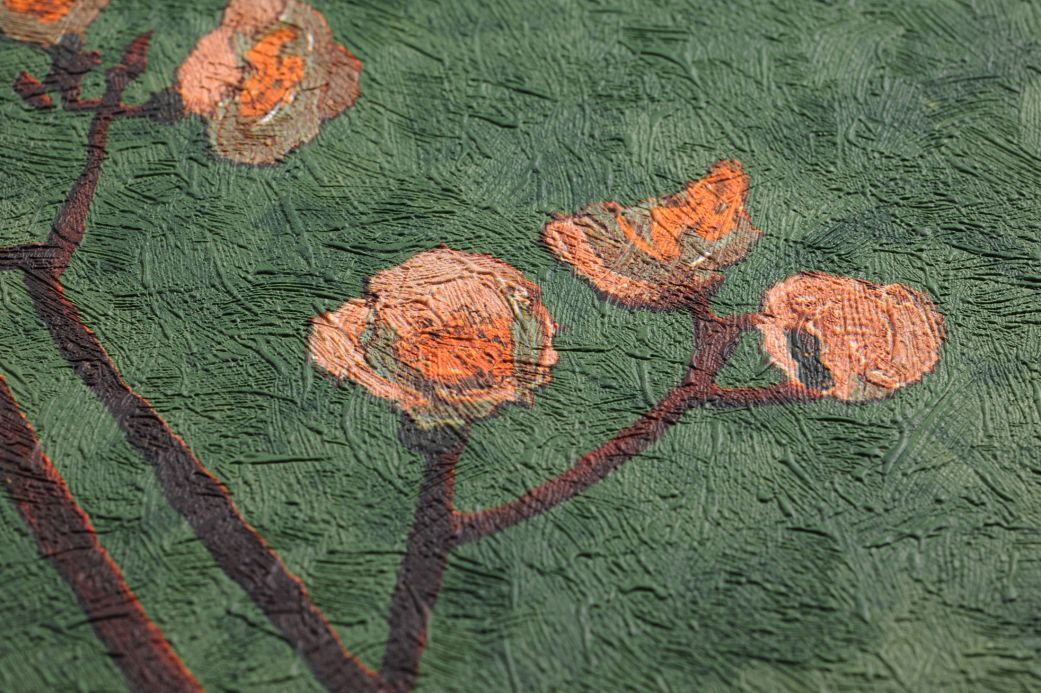 Wallpaper patterns Wallpaper VanGogh Branches leaf green Detail View