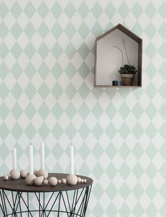 Styles Wallpaper Harlequin pale green Room View