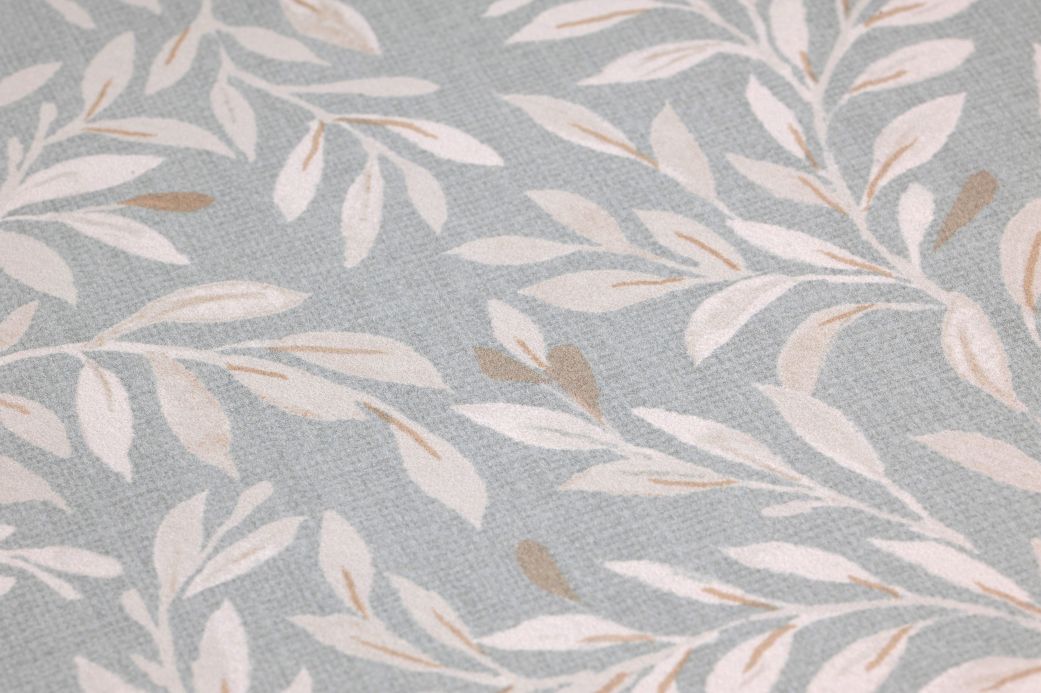 Leaf and Foliage Wallpaper Wallpaper Abbey light blue grey Detail View