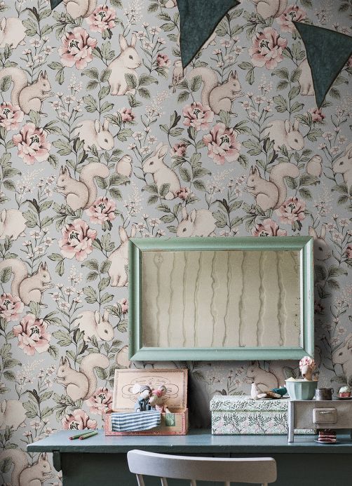 Non-woven Wallpaper Wallpaper Twiggy light grey Room View