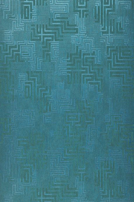 Geometric Wallpaper Wallpaper Skylark aqua shimmer Roll Width