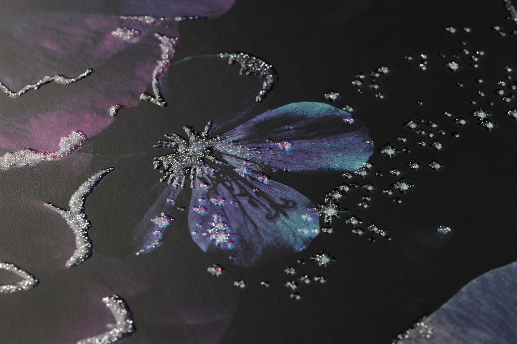 Florale Tapeten Tapete Novalee Violetttöne Detailansicht