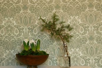 Wallpaper Lamine grey olive