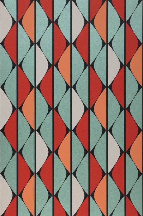 Geometric Wallpaper Wallpaper Evan red Roll Width