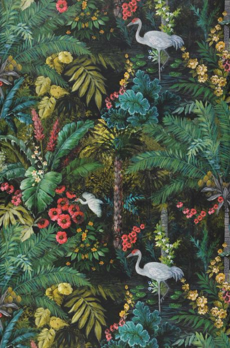 Papel pintado botánico Papel pintado Melora tonos de verde Ancho rollo