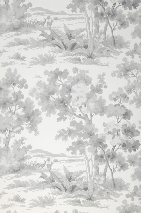 Papel pintado botánico Papel pintado Calobra tonos de gris Ancho rollo