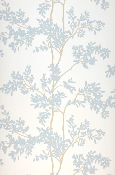 Papel pintado de bosque y árboles Papel pintado Olympia gris azulado claro Ancho rollo