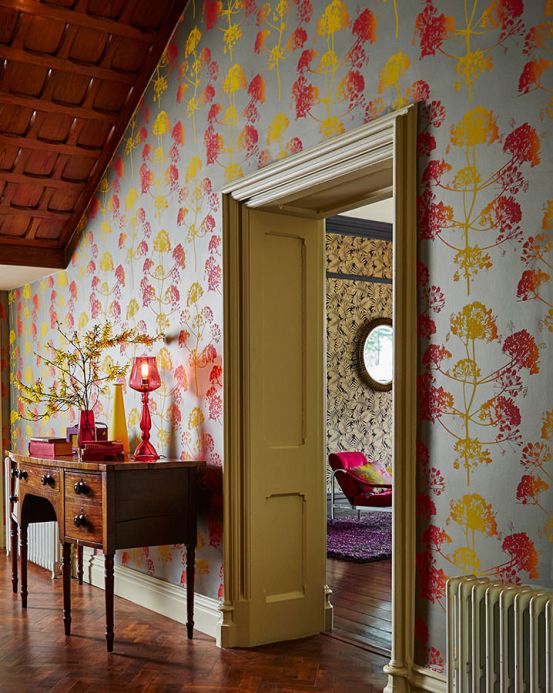 Floral Wallpaper Wallpaper Emorie yellow Room View