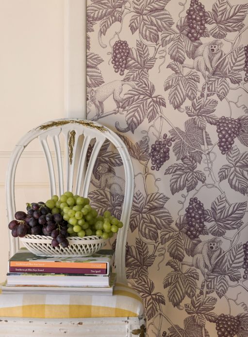Material Wallpaper Grape Thief crimson violet Room View