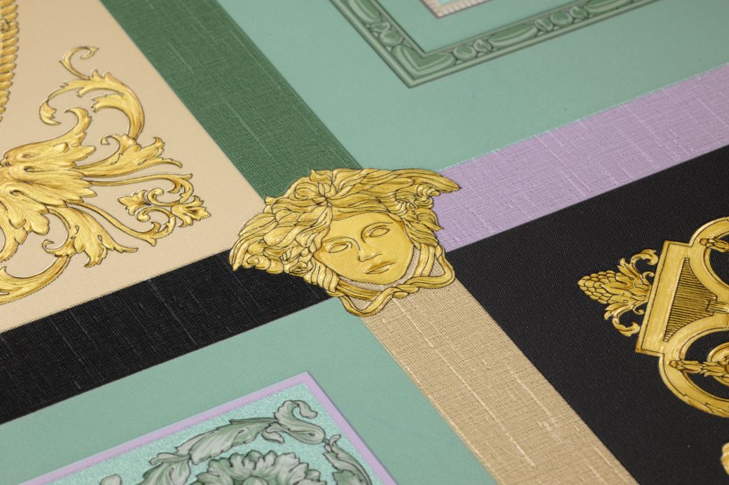Carta da parati Versace Carta da parati Minerva verde chiaro Visuale dettaglio