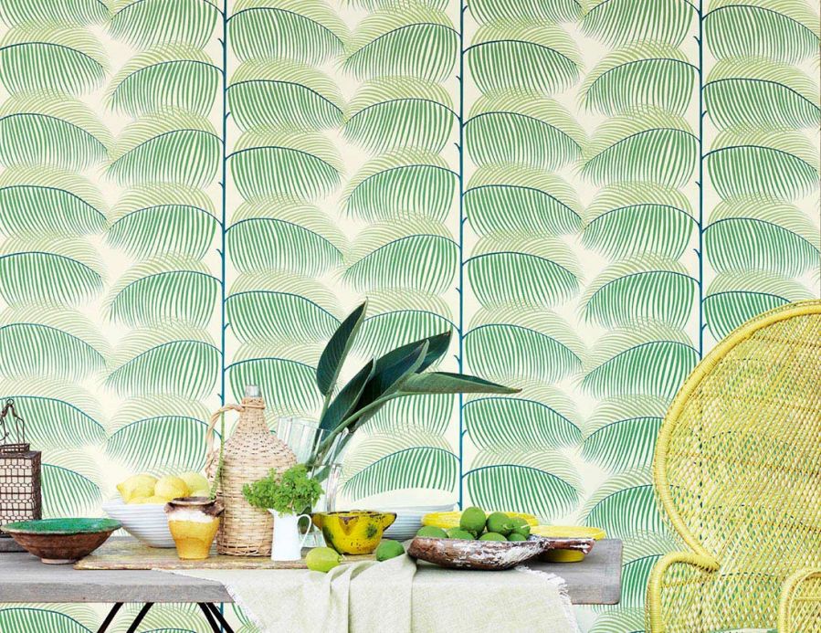 Botanical Wallpaper Wallpaper Silvana emerald green Room View