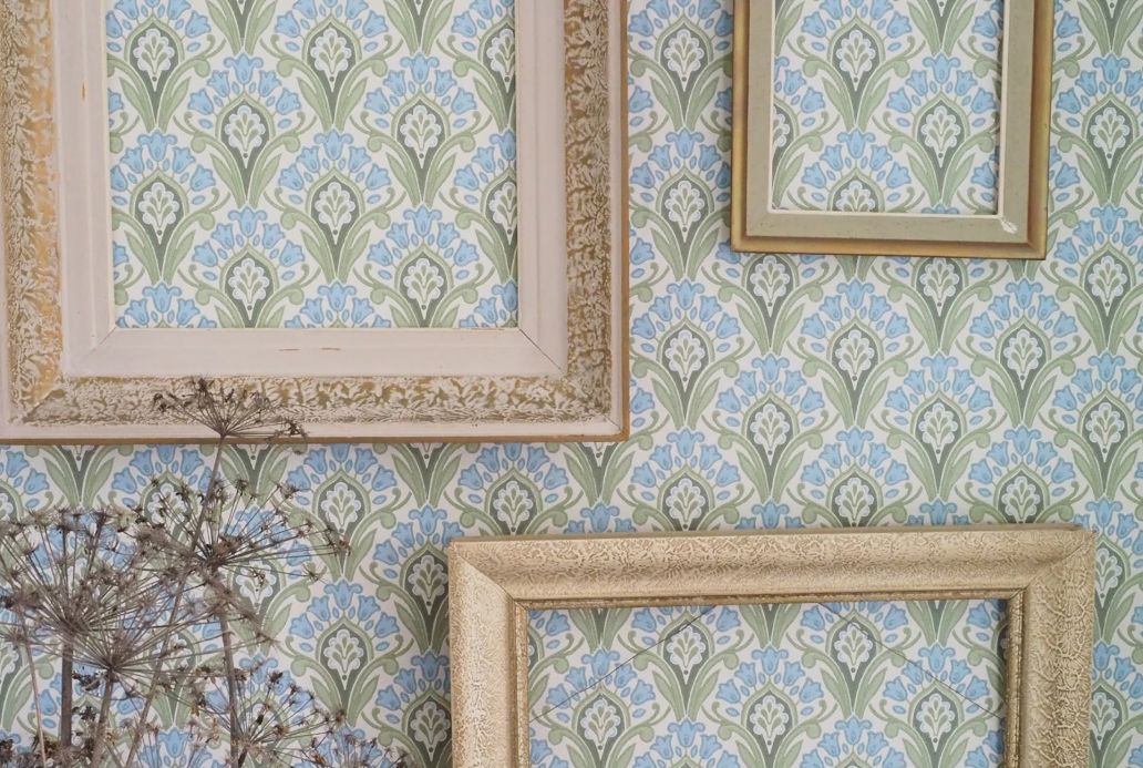 Paper-based Wallpaper Wallpaper Florence pastel blue Room View