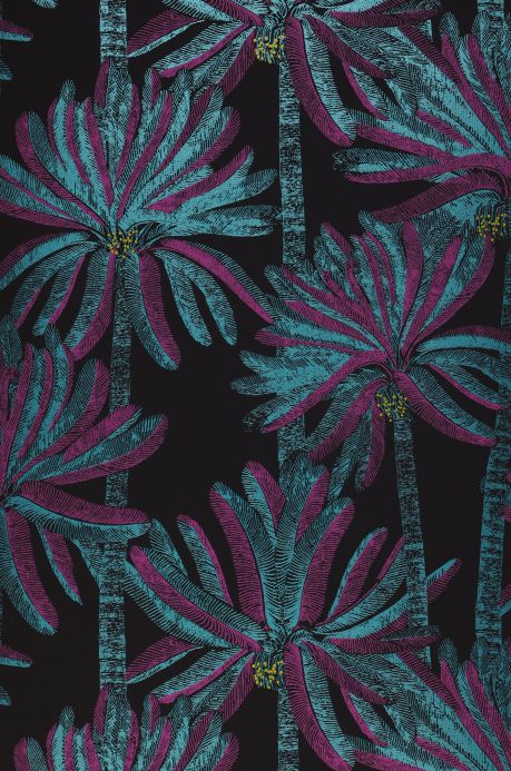 Papel pintado botánico Papel pintado Palm Springs violeta Ancho rollo
