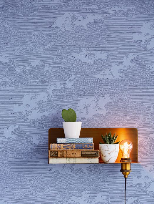 Modern Wallpaper Wallpaper Skyward pigeon blue Room View