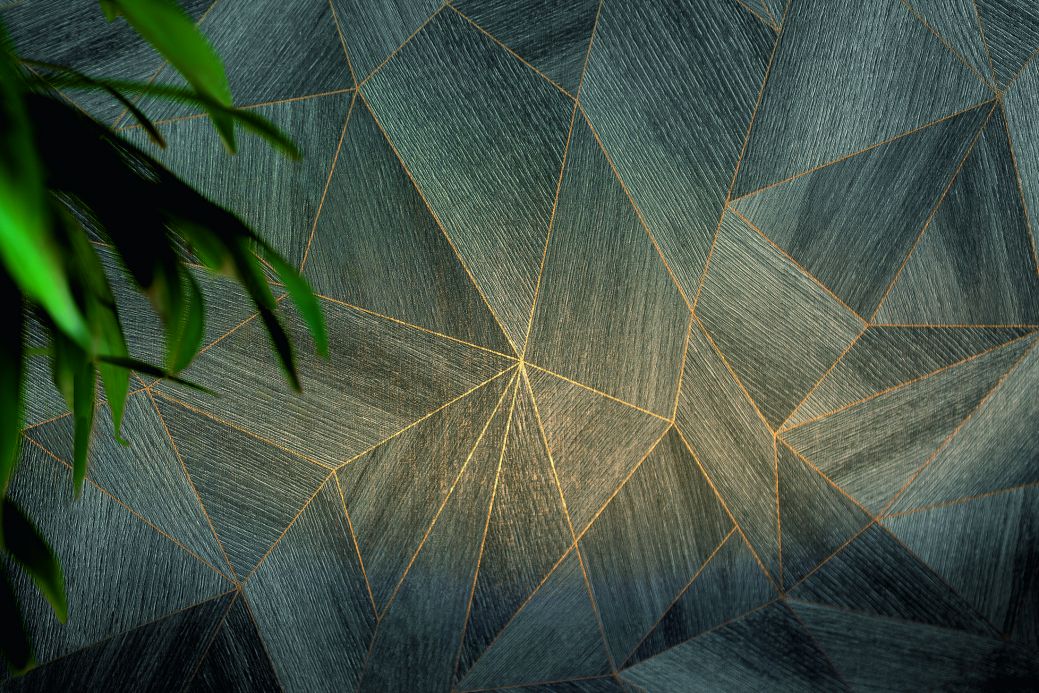 Geometric Wallpaper Wallpaper Zoras grey Room View