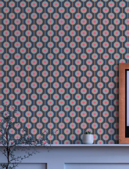 Vintage Wallpaper Wallpaper Allegra blue grey Room View