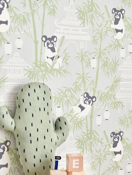 Majvillan Wallpaper Wallpaper Bambu fern green Room View